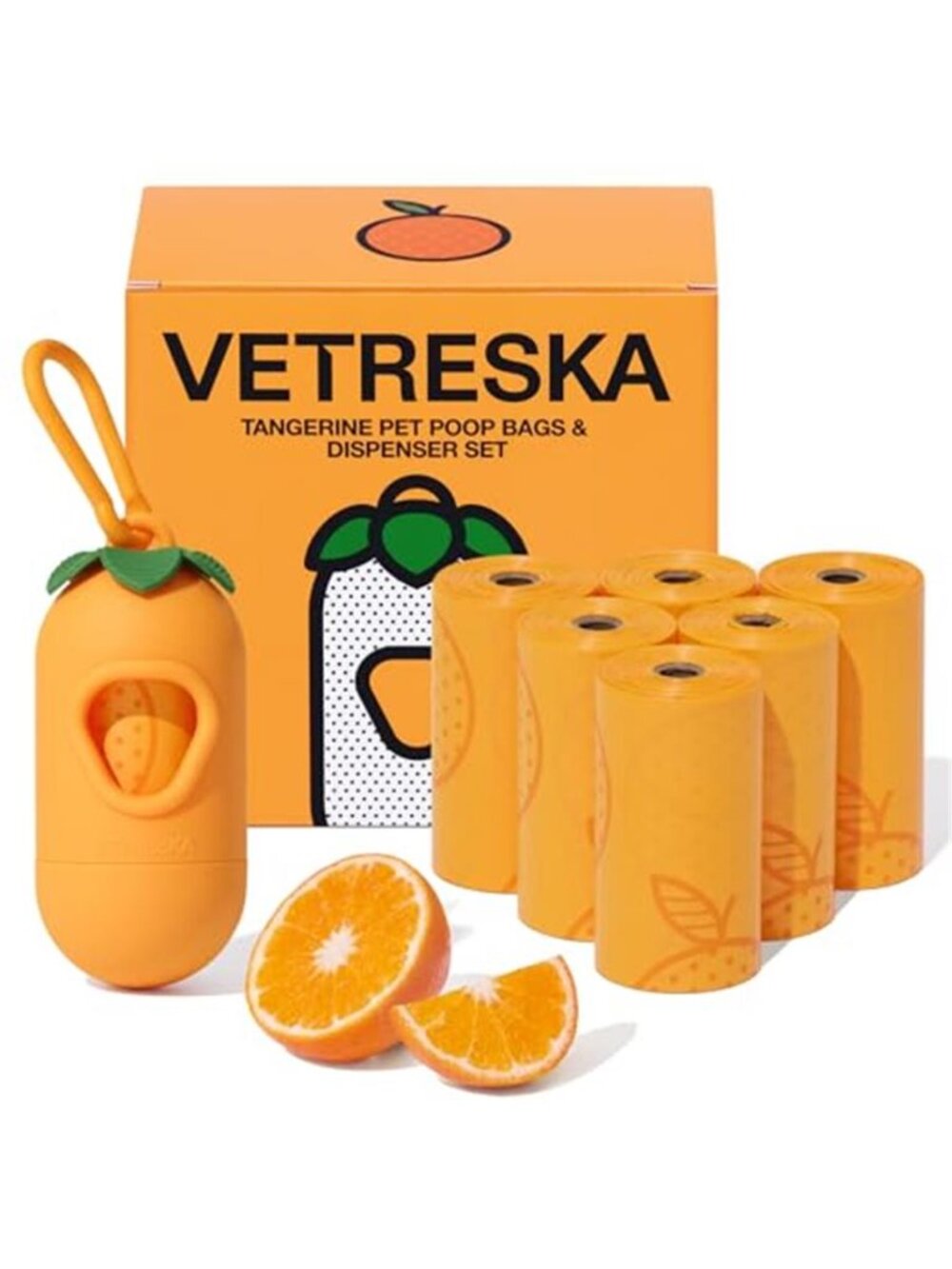 Dog Poop Bag Dispenser with Citrus Scented Waste Bags 105 Counts